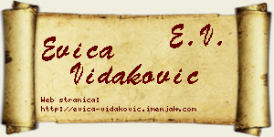 Evica Vidaković vizit kartica
